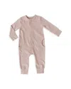 Pehr Unisex Essentials Pocket Long Sleeve Coverall - Baby In Pale Pink