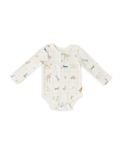 Pehr Unisex Henley One Piece Bodysuit - Baby In Multi