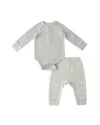 Pehr Unisex Sailor Stripes One Piece & Pants Set - Baby In Gray