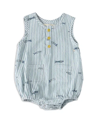 Pehr Unisex Seersucker Pocket One Piece Bodysuit - Baby In Gray