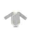 Pehr Unisex Stripes Away Kimono Long Sleeve Bodysuit - Baby In Ink