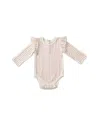 Pehr Unisex Stripes Away Long Sleeve Bodysuit - Baby In Peony
