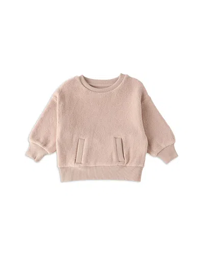 Pehr Unisex Teddy Fleece Dropped Shoulder Cotton Sweatshirt - Baby In Pink