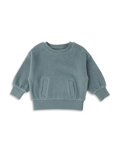 Pehr Kids' Unisex Teddy Fleece Dropped Shoulder Sweatshirt - Baby In Blue
