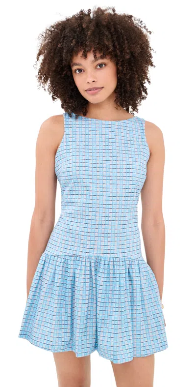 Peixoto Addison Mini Dress Blue Breeze Plaid