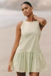 Peixoto Addison Sleeveless Drop-waist Mini Dress In Green