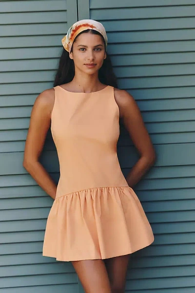 Peixoto Addison Sleeveless Drop-waist Mini Dress In Orange