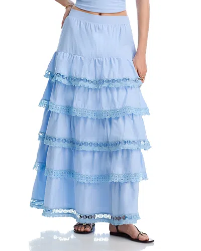 Peixoto Adina Tiered Skirt In Cloud Blue Iris