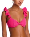 Peixoto Amari Knot Front Bikini Top In Pink Passion