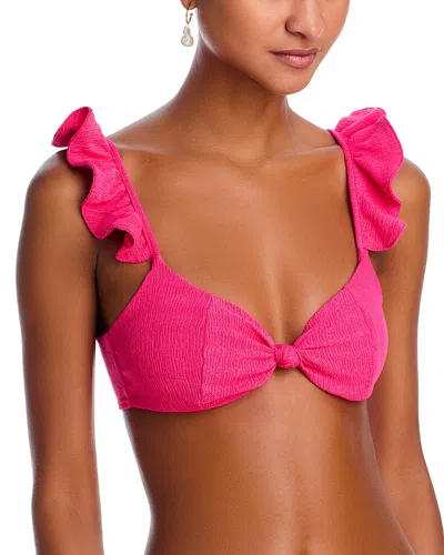 Peixoto Amari Knot Front Bikini Top In Pink Passion