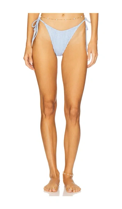 Peixoto Ari Skimpy Bikini Bottom In Cloud Blue Weave