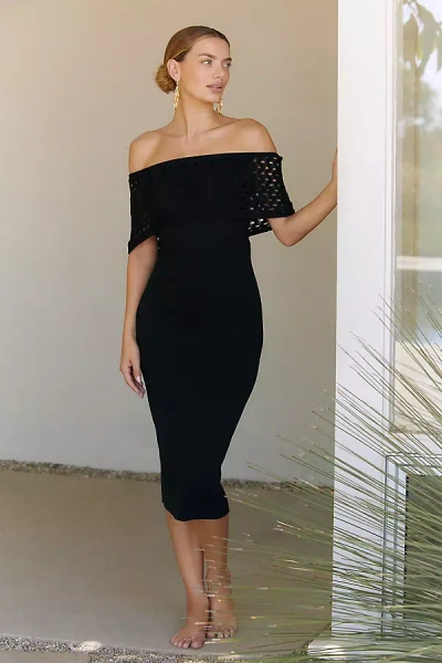 Peixoto Avril Knit Midi Dress In Black