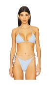 Peixoto Benji Bikini Top In Cloud Blue Weave