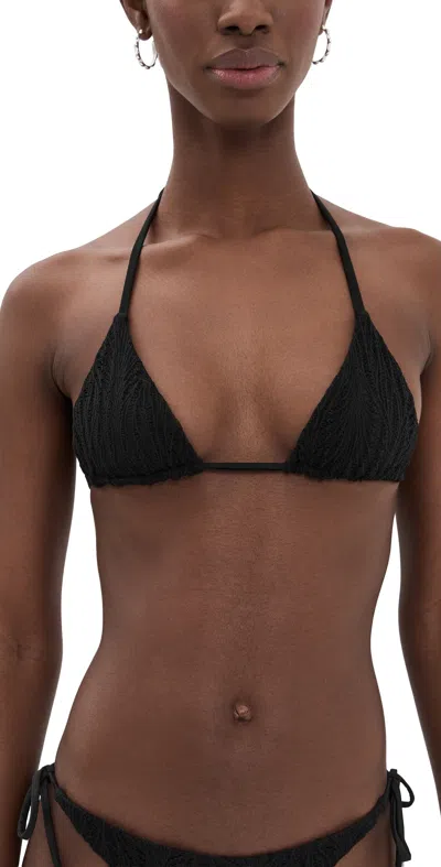 Peixoto Benji Bikini Top Midnight Weave In Black