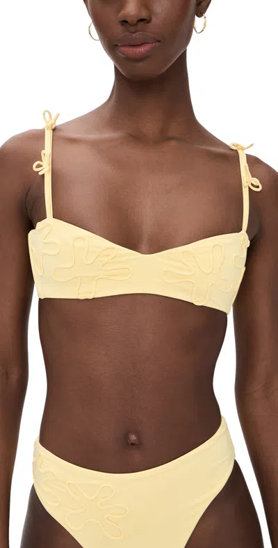 Peixoto Ceci Bikini Top Honeycomb In Yellow