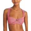Peixoto Chloe Womens Solid Metallic Bikini Swim Top In Multi