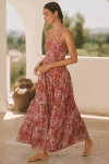 Peixoto Clementine Smocked Tiered Maxi Dress In Brown