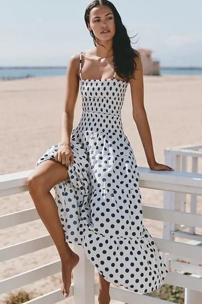 Peixoto Clementine Smocked Tiered Maxi Dress In White