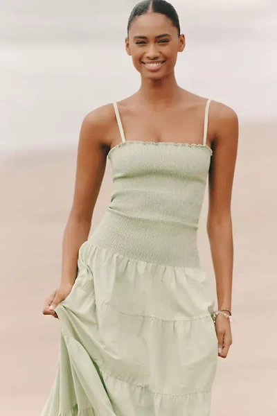 Peixoto Clementine Tiered Maxi Dress In Green