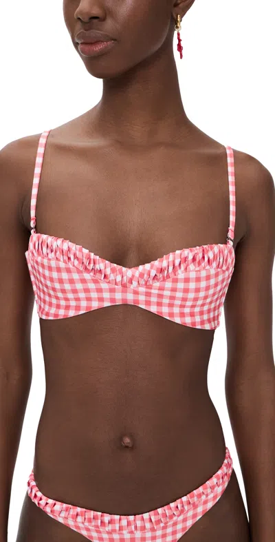 Peixoto Emmy Bikini Top Sriracha Gingham In Multi