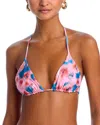Peixoto Fifi Seashell Print Triangle Bikini Top In Rosie Revival