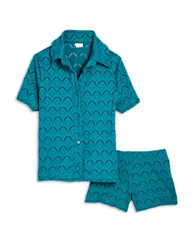 Peixoto Girls' Ciara Shorts Set - Big Kid In Teal Athen