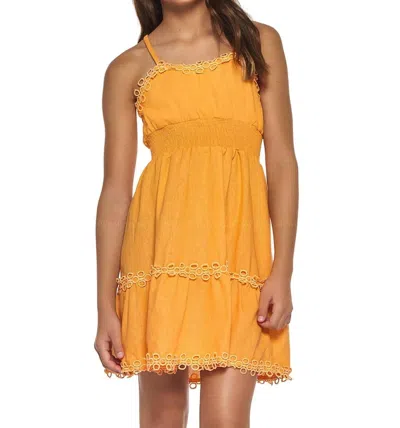 Peixoto Kids' Girls Eyelet Dress In Orange In Brown