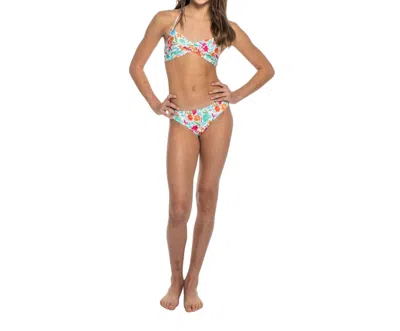 Peixoto Kids' Girls Floral Bandeau Bikini In Rainbow Bloom In Multi