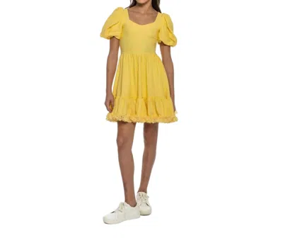 Peixoto Kids' Girls Puff Sleeve Dress In Yellow