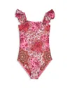 Peixoto Girls' Ruby One Piece Swimsuit - Big Kid In Pink