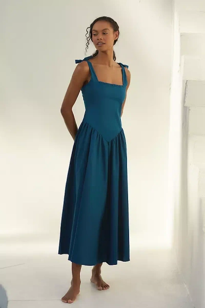 Peixoto Harlow Drop-waist Midi Dress In Blue