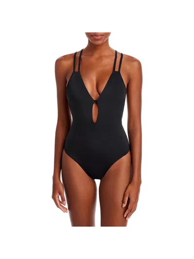 Peixoto Isla Crisscross 1pc Womens Solid One-piece Swimsuit In Black