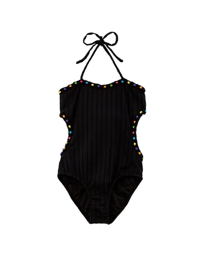 Peixoto Kids' Jules Beaded One-piece In Black