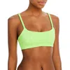 Peixoto Karol Womens Stretch Ruched Bikini Swim Top In Green