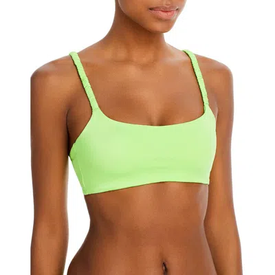 Peixoto Karol Womens Stretch Ruched Bikini Swim Top In Green