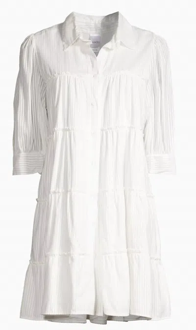 Peixoto Lola Ora Cotton Tired Shirt Dress In White