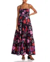Peixoto Lori Cover-up Maxi Dress In Black Botanical