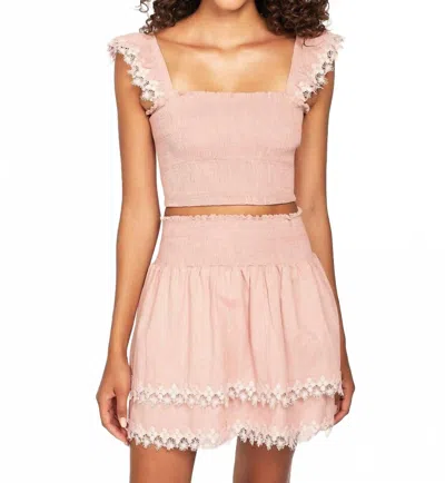 Peixoto Mariel Smocked Top In Desert Rose In Multi