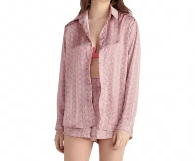 Peixoto Nicole Long Sleeve Shirt In Siena Fern In Pink