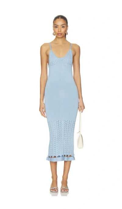Peixoto Nora Knit Midi Dress In Blue