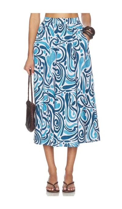 Peixoto Paula Midi Skirt In Blue