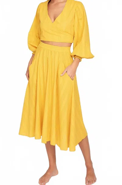 Peixoto Paula Midi Skirt In Marigold In Yellow