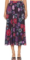 Peixoto Paula Skirt In Black Botanical In Multi