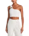 Peixoto Penelope One Shoulder Top In White Linen