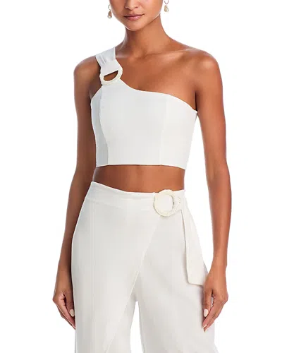 Peixoto Penelope One Shoulder Top In White Linen