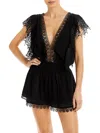 Peixoto Raja Lace Trim Romper In Black