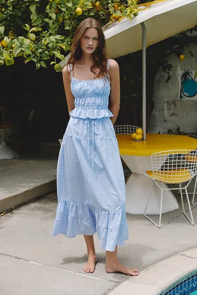 Peixoto Riley 100% Cotton Maxi Skirt In Blue