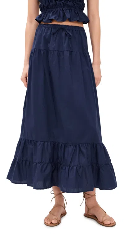 Peixoto Riley Maxi Skirt Navy In Blue