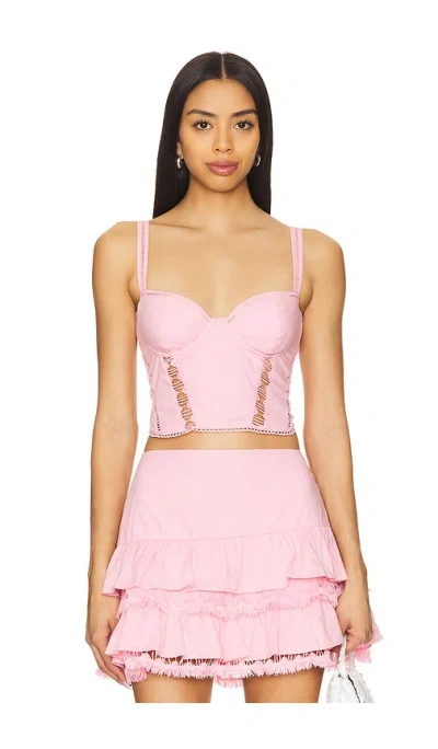Peixoto Sasha Corset Top In Proper Pink
