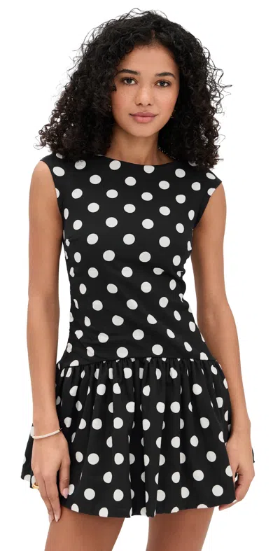 Peixoto Sophia Mini Dress Black/white Polka Dots